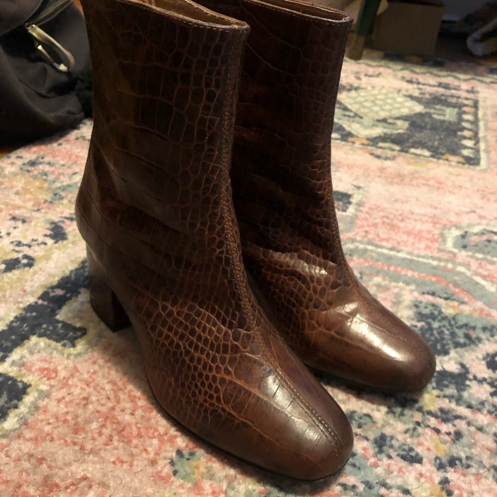 Free people croc embossed boots